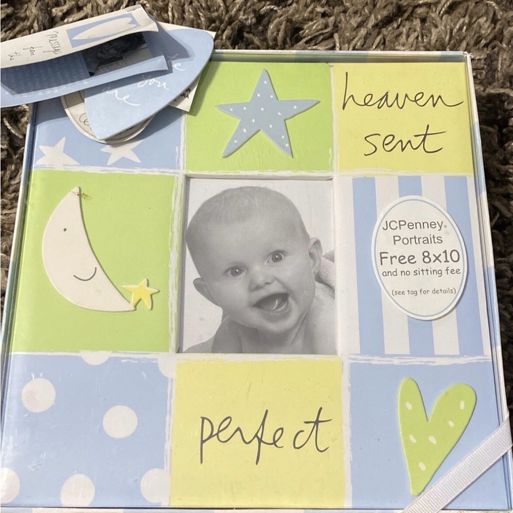 Baby Boy Photo Album - Blue, Green and Pastel Yellow